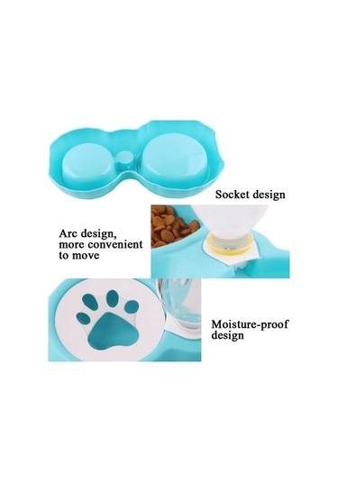 Dm Cbtx Pet Çift Kase Mama Ve Suluk - Kedi/köpek Besleyici, Islatmayan Ağız Suluk Pembe