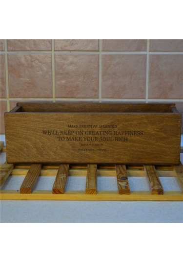 Ahşap Organizer Ceviz Mutfak Organizer Çok Amaçlı