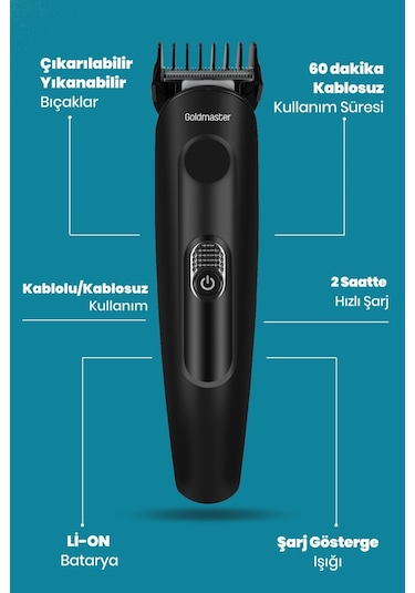 Goldmaster Idol 11-in-1 Hızlı Şarjlı Erkek Bakım Seti