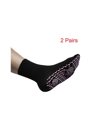 Siyah Fır Manyetik Çorap - Kendinden Isınmalı Manyetik Çorap Unisex 2pcs