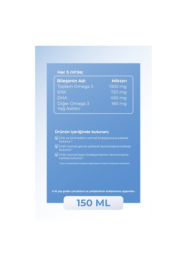 Voop Portakal Aromalı Omega 3 Balık Yağı Şurup 150 ML