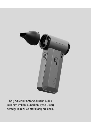 130000 Rpm Çok Fonksiyonlu Şarjlı Hava Üfleme Ve Vakum Temizlik Cihazı