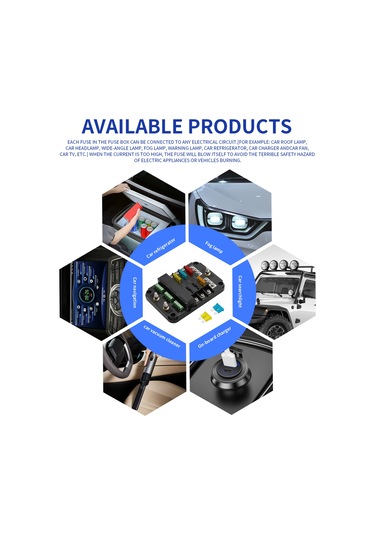 6 Yollu Sigorta Bloğu 6 Devre Sigorta Kutusu Tutucu Siyah