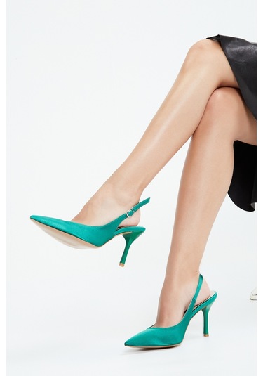 Valmenti Carla Kadın Yeşil Saten Vegan Topuklu Ayakkabı 292 6001-v Bn Ayk Y23 Yeşil