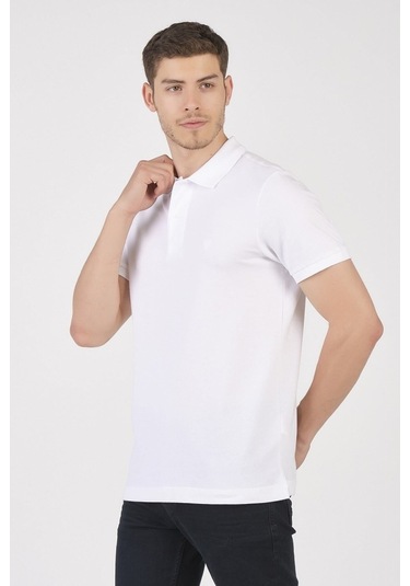 Classıc Pamuk Regular Comfort Erkek Polo Yaka Tişört Beyaz