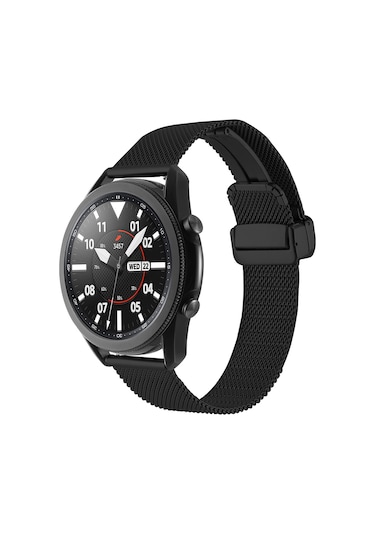 Galaxy Watch 46mm Uyumlu Krd-85 22mm Metal Zore Kordon-siyah
