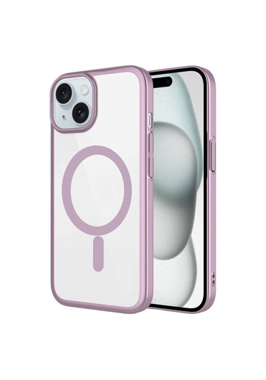 Teleplus Apple Uyumlu iPhone 15 Kılıf Wireless Şarj Özellikli Sert Pc Mat Riksos M-safe Kapak