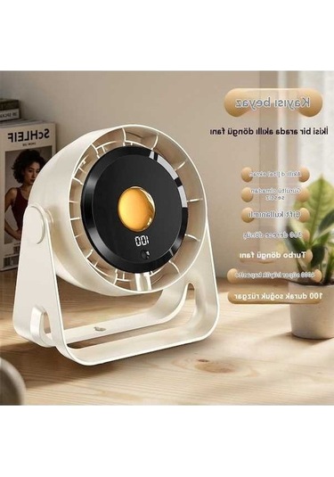 Supermarket1 Kobins Masaüstü Fan, Sessiz, Usb Şarjlı, 5 Vites, Beyaz-gri, Ofis/ev Kullanımı