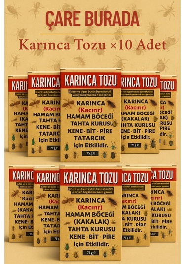 Karınca Tozu 10 Adet Kene & Bit & Pire & Tahta Kurusu & Hamam Böceği