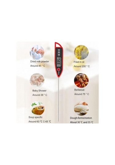 Turuncu Tp300 Gıda Termometresi Uzun Prob Lcd Ekran Su Geçirmez Doğru Anında Okuma Barbekü Elektronik Dijital Termometre Mutfak Aletleri