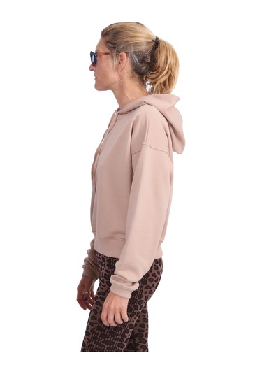Inguz Kapüşonlu Organik Pamuk Hoodie Bej