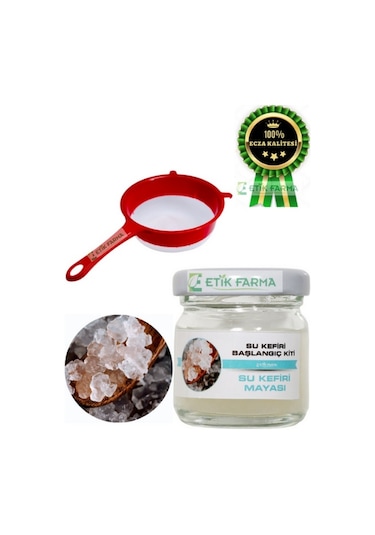 Etik Farma Su Kefir Mayası Başlangıç Kiti 40 ML + Süzgeç