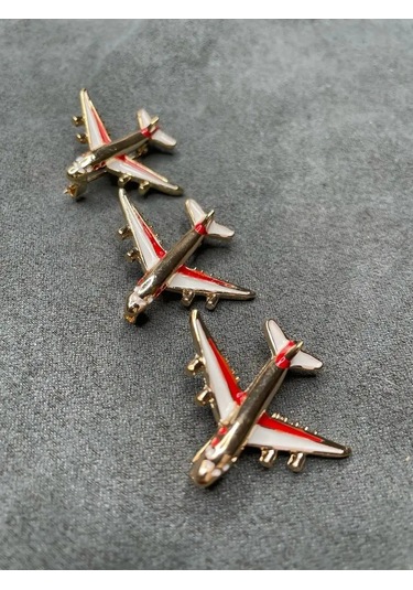 Remove Metal Broş Uçak Havacılık 158261442 Kırmızı