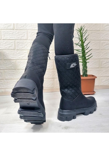 M.p One 3145 Siyah İçi Kürklü Fermuarlı 29cm Kız Çocuk Çizme 001