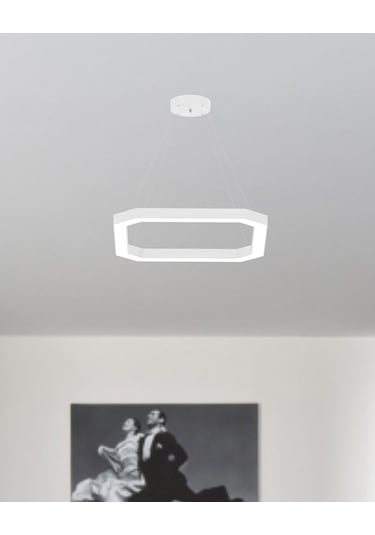 Bagel Beyaz Kasa, Doğal Beyaz Işık Modern Sarkıt Led Avize Beyaz