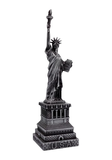 Metal Özgürlük Heykeli Gümüş Vintage Dekor Usa 25cm
