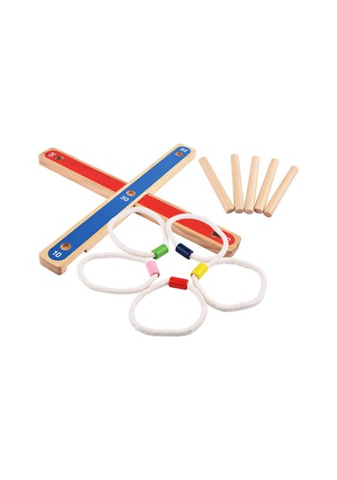 Konesam Ahşap Çeviklik Geliştirici Halka Atma Oyunu - Çocukların El-koordinasyonu Ve Motor Becerileri İçin Eko-friendly Oyun Seti