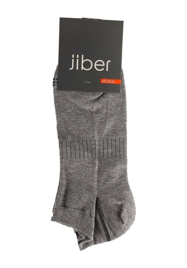 Jiber Erkek Modal Patik Likralı Çorap 6104/6106 - 6 Adet Gri Melanj