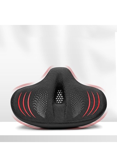 Suntek Bisiklet Koltuğu Yumuşak Geniş Pu Deri Siyah-kırmızı Siyah - Kırmızı