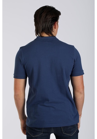 Lee Cooper Twıns 1 Erkek Pike Polo Yaka T-Shırt Gece Mavisi-17943-Gece Mavisi Saks Mavi