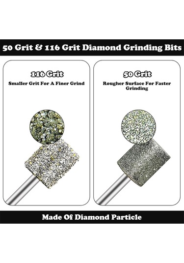 Xurunkeji 48 Adet Elmas Matkap Taşlama Ucu Uyumlu Parlatma Kitleri Cam Matkap Ucu 1/8 İnç Ahşap Cam Seramik Aksesuarları