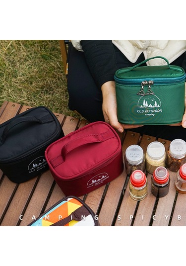 Symbee Taşra Piknik Ve Kamp İçin 6'lı Taşınabilir Baharat Seti - Sıvı Ve Toz Baharatlar İçin Pet Şişeler İle Oxford Bezi Çanta Kahverengi