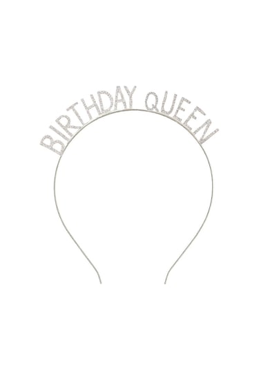 Taşlı Taç Birthday Queen - Gümüş Tüm Yaşlar
