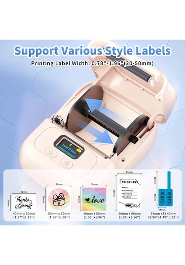 Hightower Phomemo M110 Akıllı Etiket Yazıcı - Pembe, Kablosuz, Telefon Ve Laptop Uyumlu Diğer