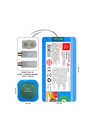 Xiaomi Vacuum Mop Essential G1 Mjstg1 3200mah Uyumlu Robot Süpürge Pili A3201bs-xia-023