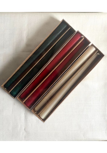 Şamdan Mum - 2 'lü Set % 100 Soya Wax Doğal Mum Yeşil Renk