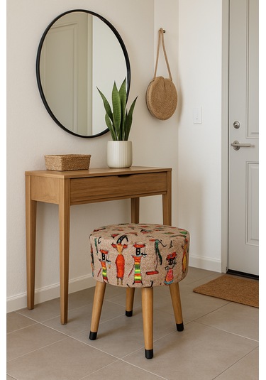 Puf Koltuk Tabure - Etna Ütopya Bej - Gold