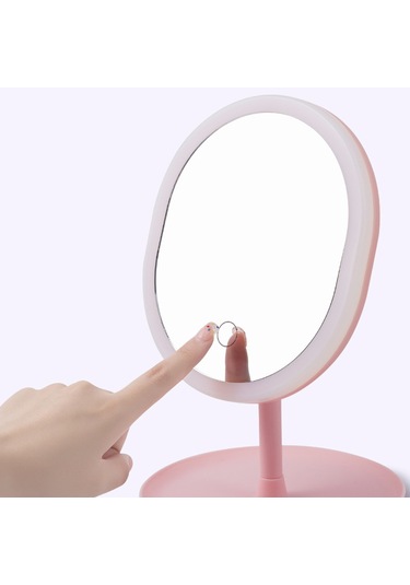 Vkemall Lambalı Makyaj Aynası Refill Light Şarj Edilebilir Yurt Masaüstü Aynası