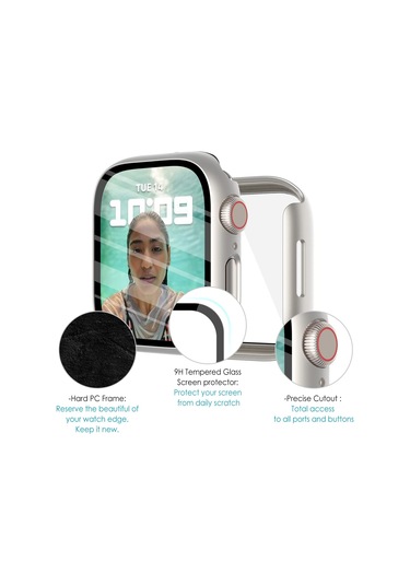 Apple Watch Ekran Koruyucu 41mm Serisi 9 8 7 İle Uyumlu 6'lı Paket, İwatch 41mm Serisi 9 8 7 Erkek Kadın 41mm İçin Sert Pc Tampon Spor Kılıfı Çok Renkli