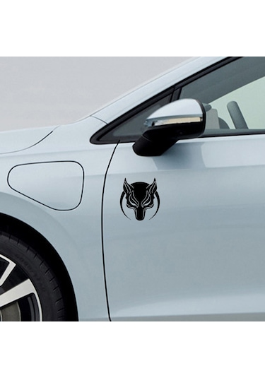 Börü Sticker - Kurt Sticker - Oto Sticker - 14cmx15cm - Siyah