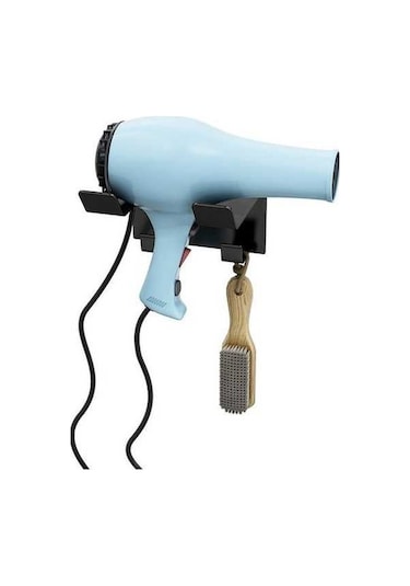 Flybuy Zımbasız Sj Siyah Saç Rafı, Paslanmaz Makinesi Lichen Kurutma Çelik Bosphorusboutique Banyo Zo Siyah