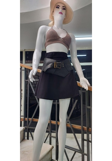 Eren Style Boho Antik Tokalı Zımbalı Hakiki Deri Kemer 84 Cm-98 Cm Siyah