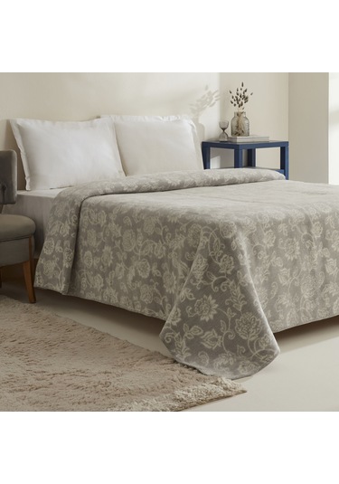 Karaca Home Glorinda Çift Kişilik Akrilik Battaniye Açık Gri Açık