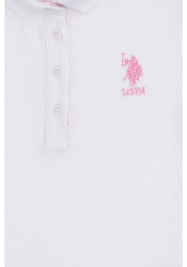 U.S. Polo Assn. Kız Çocuk Beyaz Polo Yaka Basic Tişört 50283286-VR013