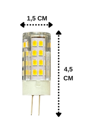 3 Adet Heka 5w 35w 3000k Sarı Işık G4 Duylu Dim Edilebilir Led Kapsül Ampul