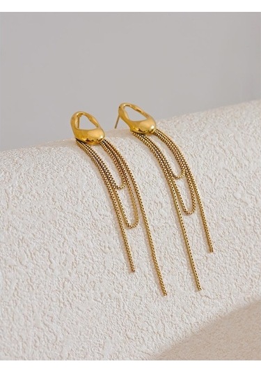 Novahub Kadınlar İçin Gümüş 316l Paslanmaz Çelik Geometrik Püskül Zincir Dangle Küpe Mizaç Popüler Takı Hediye Gümüş