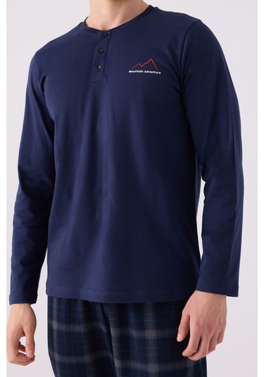 Arnetta 3152 Uzun Kol Erkek Pijama Takımı Lacivert