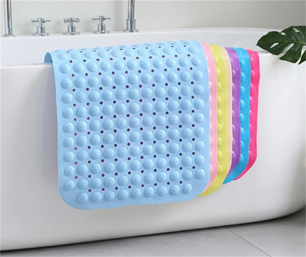 Youmex Mavi Pvc Banyo Yuvarlak Paspas, Suction Cuplı, Dürtüsel Ayak Massage, Yıkanma Yatağı Havuzu Tabanı, Kaymazsız, 46x46cm Diğer