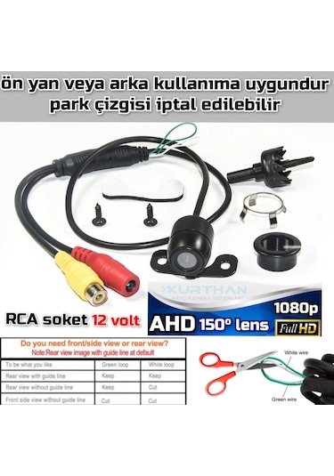 Ahd 1080p Kelebek Kamera 150'' Geniş Açılı Lens 12 Volt