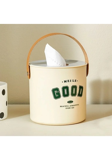 A-yuvarlak Tuvalet Rulo Kağıt Konteyner Oturma Odası Yatak Odası Peçete Tutucu Ev Tuvalet Kağıdı Depolama Masaüstü Doku Kutusu Toz Geçirmez