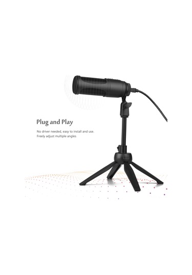 Yifomall Usb 2.0 Mikrofon - Siyah, Kardeş Yönlülük, 20hz-20khz Frekans Aralığı, K歌, Oyun, Canlı Yayın Ve Kayıt İçin Dizüstü Bilgisayara Uyumlu