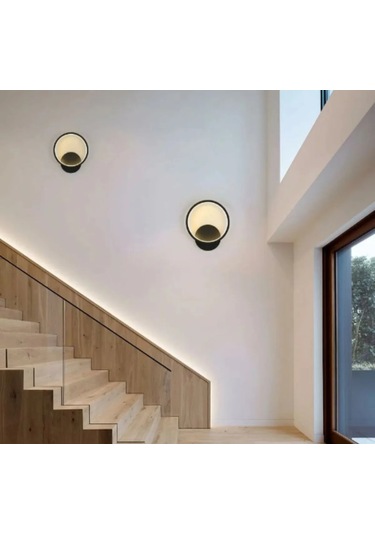 Yatak Odası,çocuk Odası,antre, Modern Tarz Duvar Led Aplik Siyah