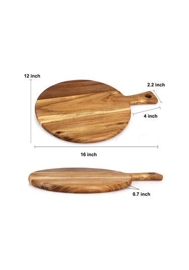 Reedark Elit Pizza Tahtası - Kaliteli Akasya Ağacından Yapılmış Dayanıklı Ve Şık Kesme Tahtası 40x30cm Diğer