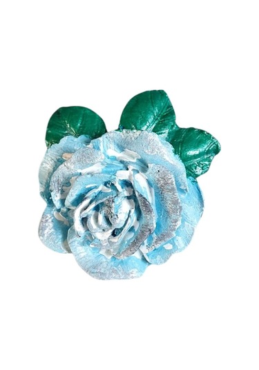 Uretti - Ayşe 7362 5735 El Yapımı Minik 2'li Mavi - Bordo Renk Gül Magnet - 6 X 7 Cm