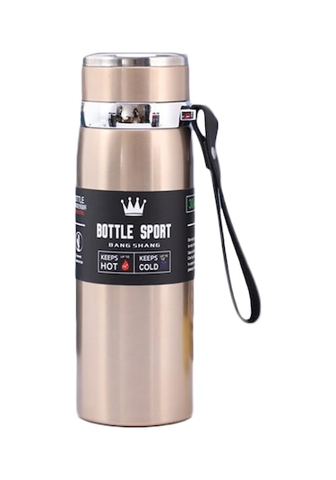 1000ml 316 Paslanmaz Çelik İzoleli Kupa Büyük Kapasiteli Vakum Termos Açık Taşınabilir Araba Yalıtımlı Su Şişesi Altın