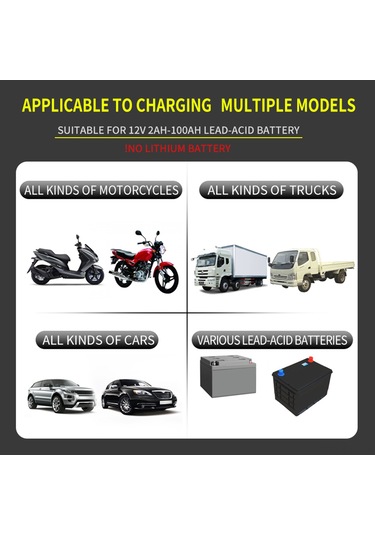 Samdoo 12v 6a Akıllı Şarj Cihazı - Araç, Kamyon, Motosiklet Kurşun Asit Aküleri İçin Dijital Ekranlı Eu Fiş